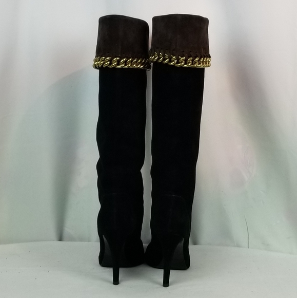Sergio Rossi Black Suede Over the Knee Boots 39 - Picture 5 of 14